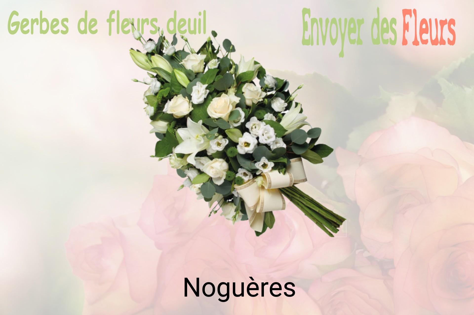 Gerbe de fleurs de deuil livrée à Noguères